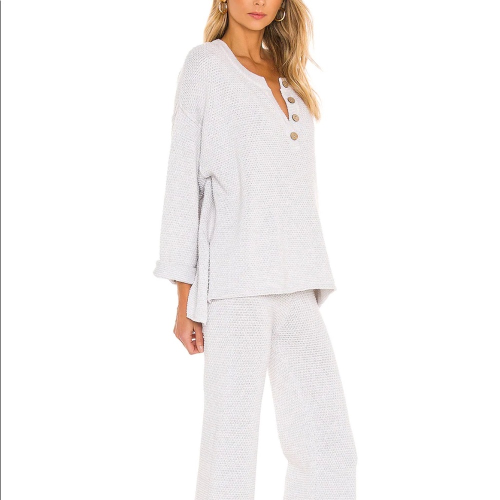 Free People Hailee Sweater Set XS Ivory Heather *top only*
